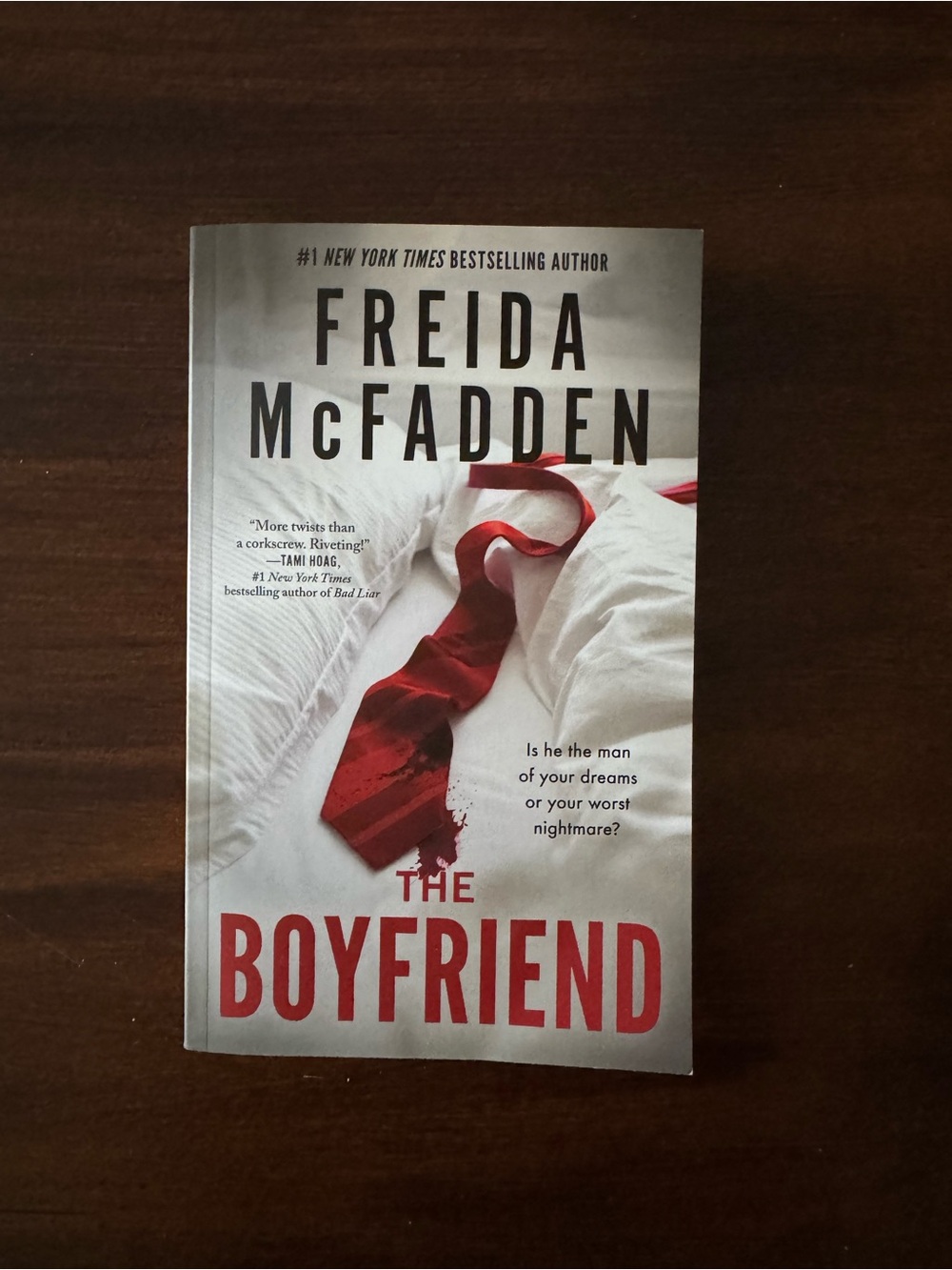 Freida McFadden "The Boyfriend" Paperback Book - White & Red Cover